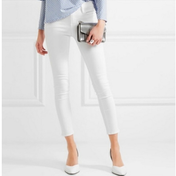 Frame Jeans - Le Skinny De Jeanne Cropped White Jeans 33 - NEW - Picture 1 of 13